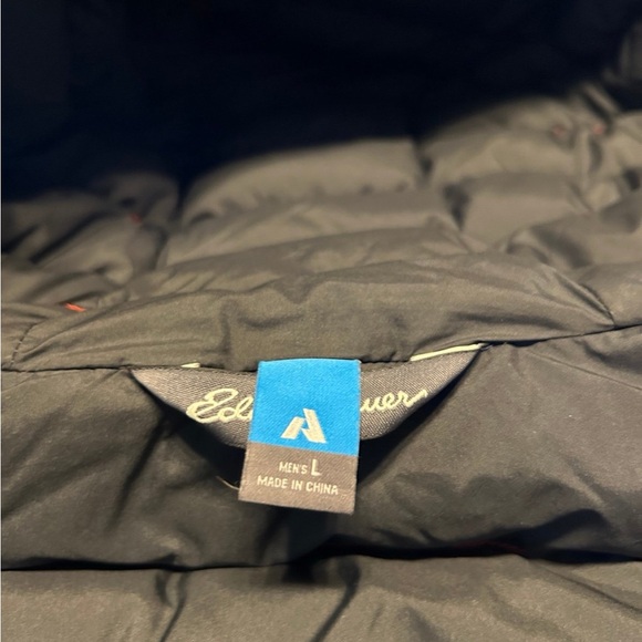 Eddie Bauer StormDown 800 Orange Puffer Puffy Goose Down Mens Jacket Size Large - Picture 7 of 10